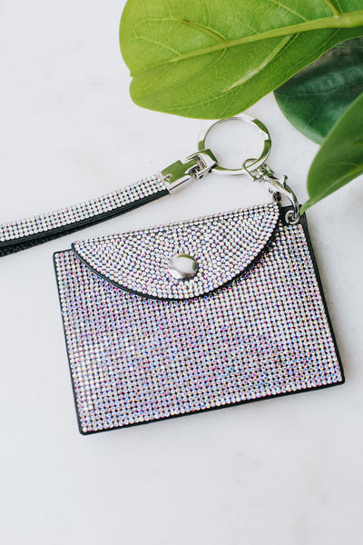 All Rhinestone ID Holder & Key Ring