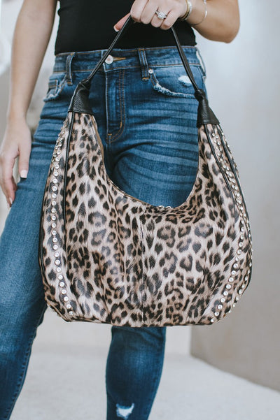 Stone Strip Sides Hobo Bag