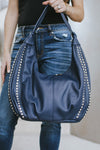 Stone Strip Sides Hobo Bag