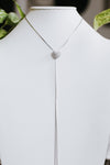 Small Pave Heart Long Lariat Necklace