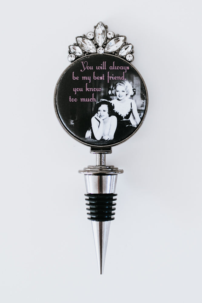 &#39;Know Too Much&#39; Wine Stopper-Glitz &amp; Ears Boutique