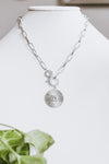 Lined & Stone Circle Infinity Toggle Necklace