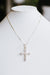 3D Baguette & Pave Accent Cross Necklace