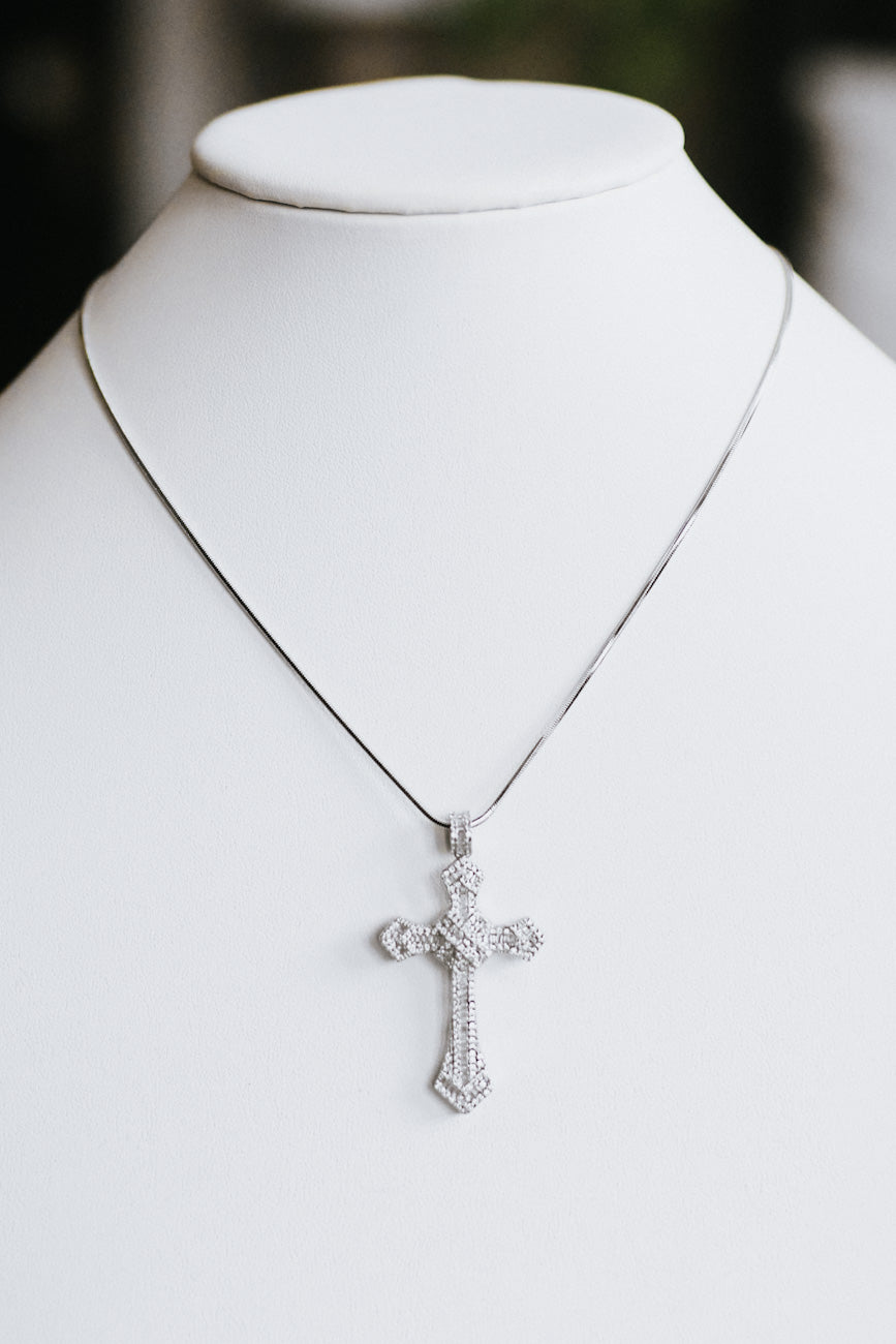 Baguette X Middle Cross Necklace