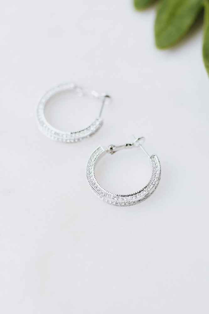 Flat Small Pave Hoop