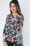 Leopard Shimmer Light Knit Sweater