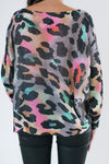 Leopard Shimmer Light Knit Sweater