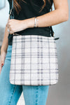 Plaid Background Rhinestone Front Messenger