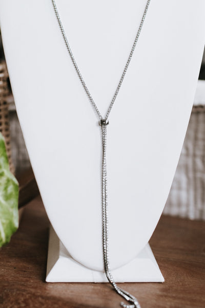 Long Rhinestone Strand Lariat