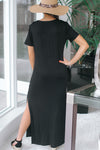 Slit Sides X Neckline Maxi Dress (SALE)