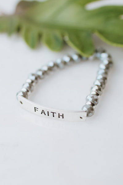 Faith Bar Beaded Bracelet