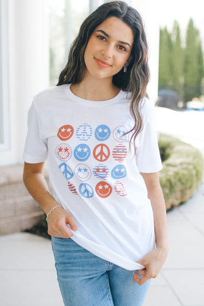 Patriotic Smiley Face T-Shirt (SALE)