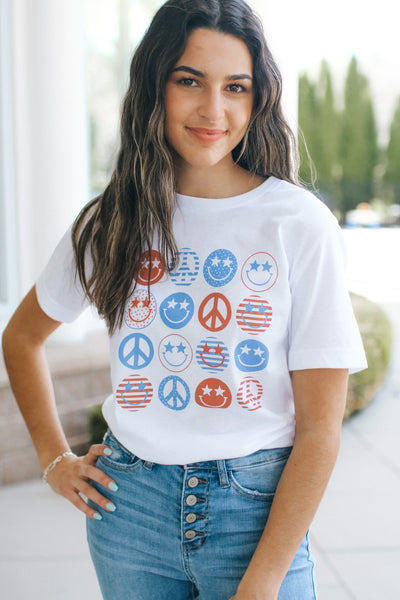 Patriotic Smiley Face T-Shirt (SALE)
