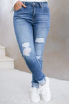 Rolled Ankled Distressed Skinny Jean