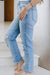 High Rise Straight Leg Distressed Jean