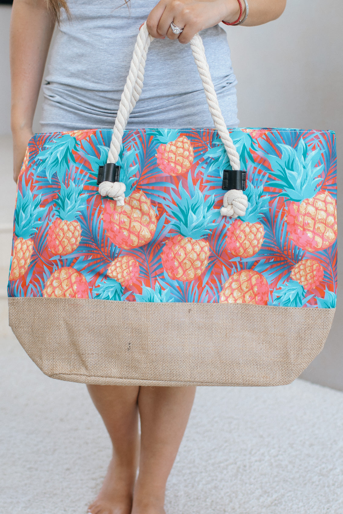 Pineapple Colorful Print Beach Bag ( SALE)