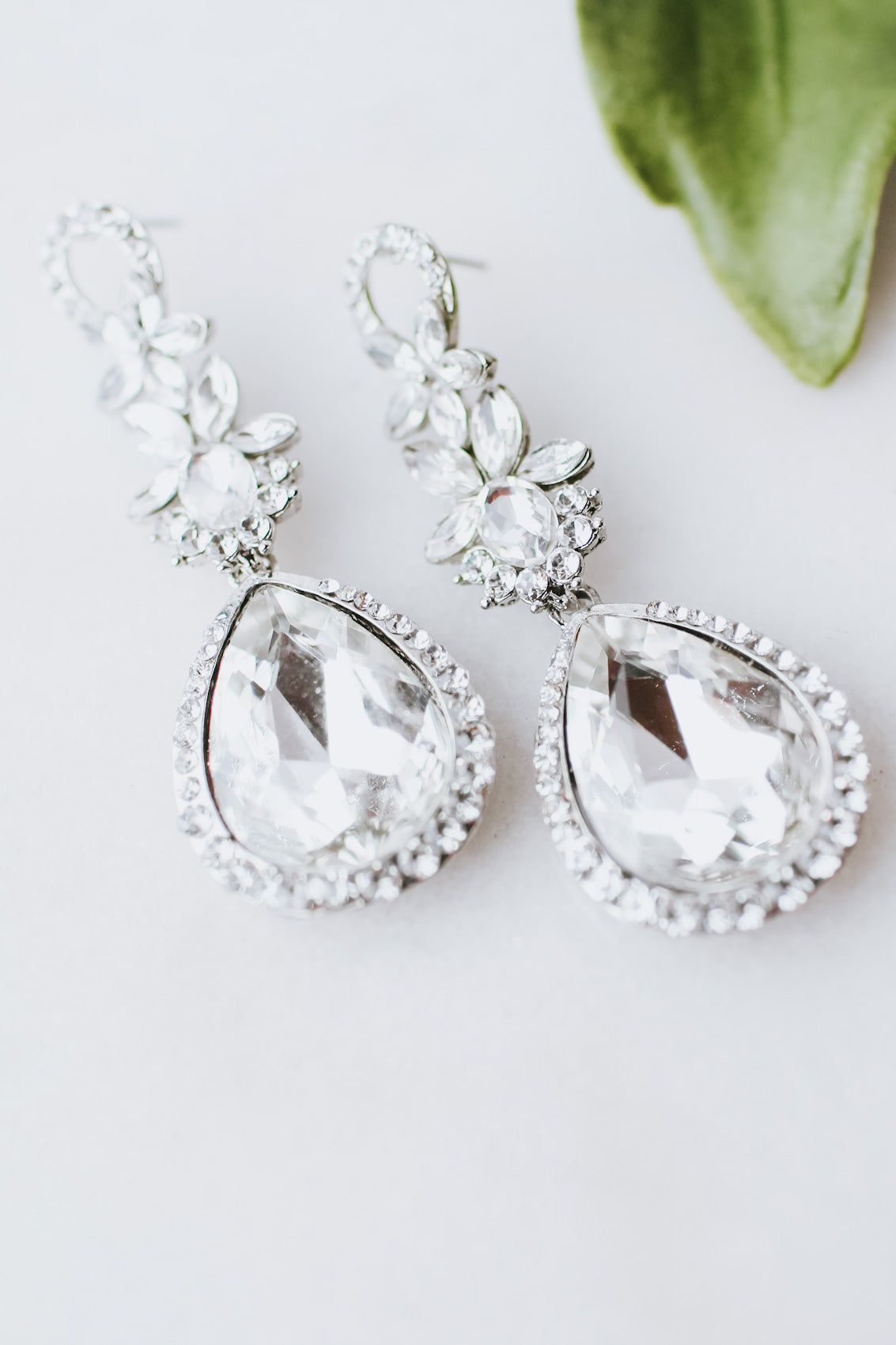 Open &amp; Flower Teardrop Earring