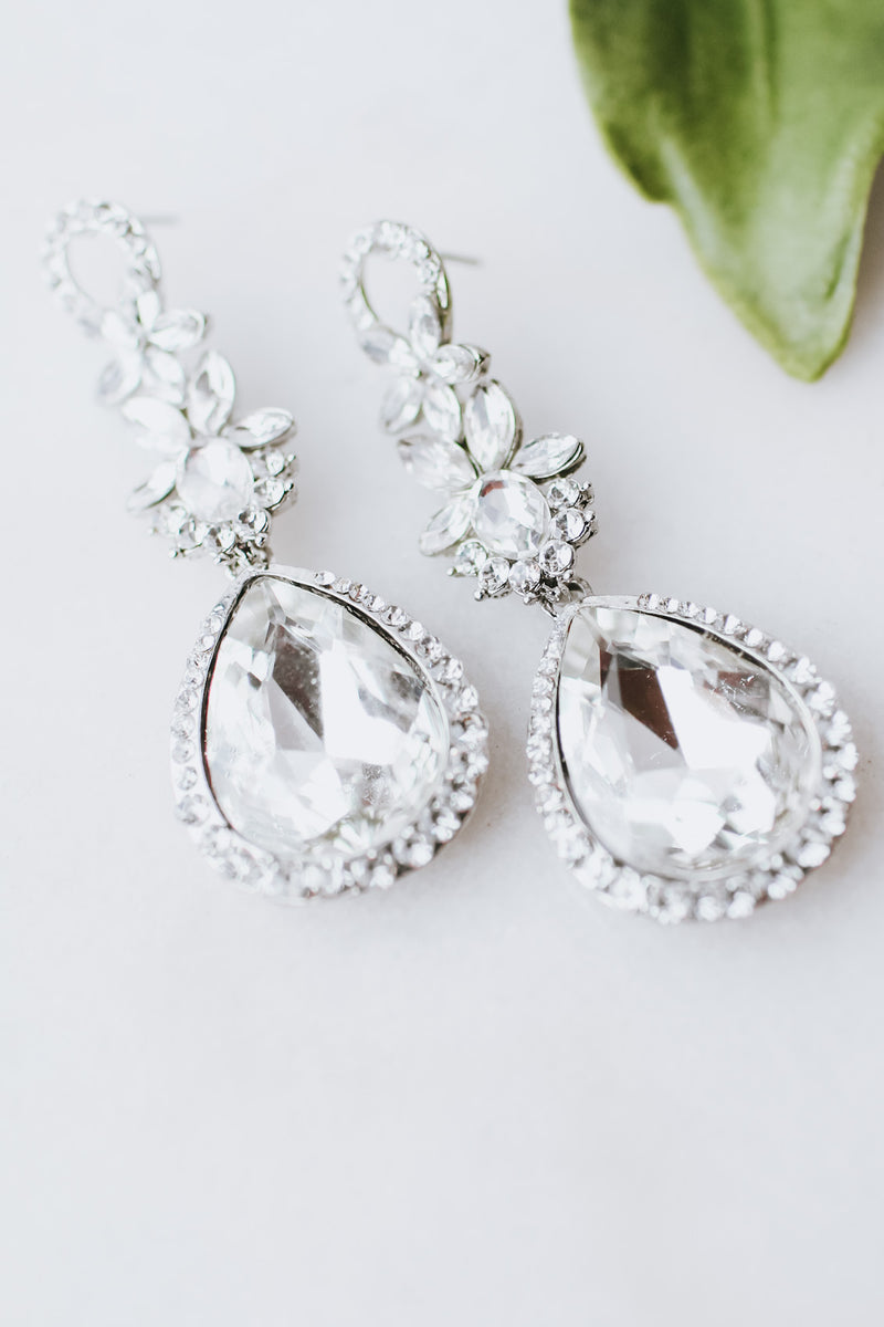 Open & Flower Teardrop Earring