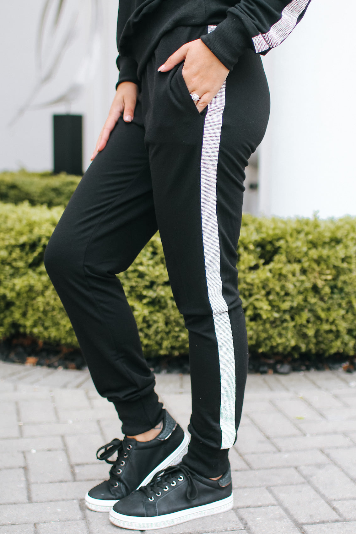 Small Rhinestone Strip Side Jogger