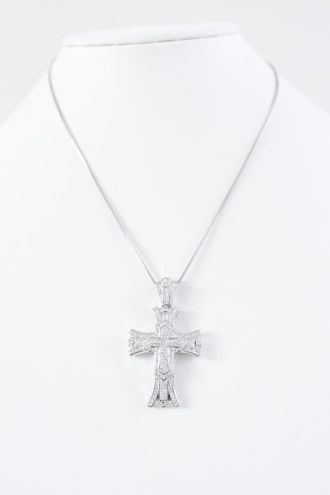 Angled Ends Double Cross Necklace - Glitz &amp; Ears