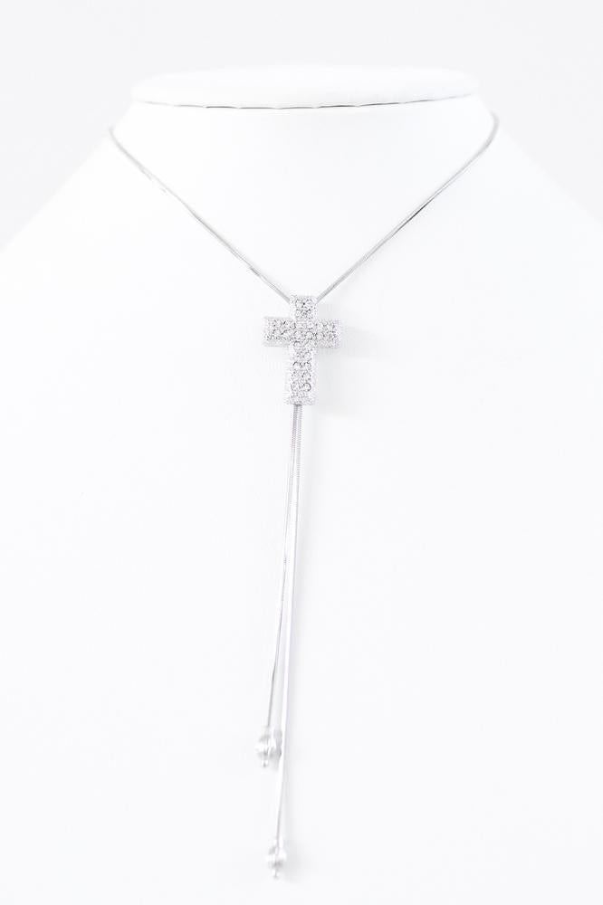 Short Adjustable Cross Necklace-Glitz & Ears Boutique