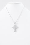 Thick Double Cross Necklace with Pointed Ends