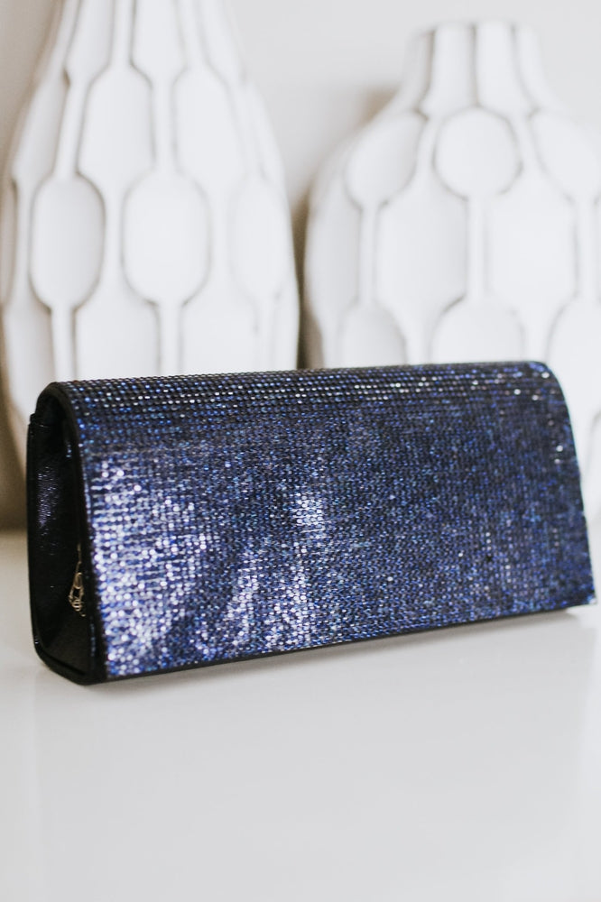 Rhinestone Flap Clutch