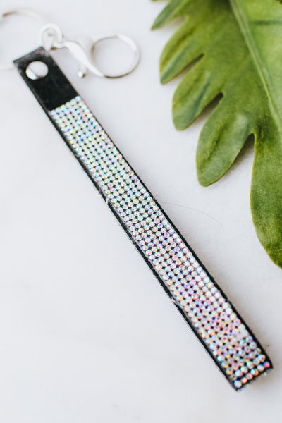 Six Row Rhinestone Long Keyring