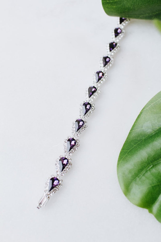 Teardrop Rhinestone Trim Tennis Bracelet