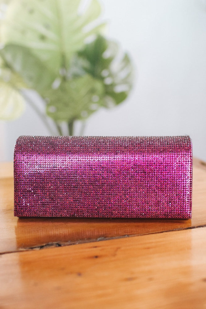 Rhinestone Flap Clutch