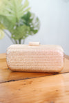 Textured Fabric Long Hardcase Clutch