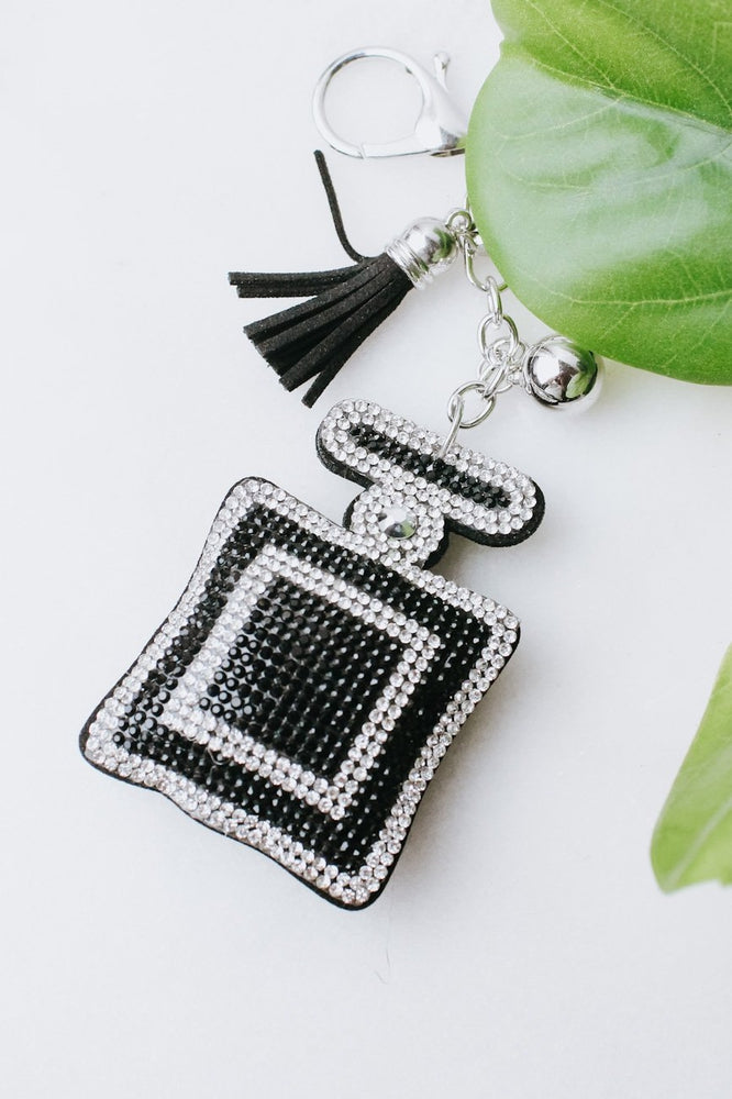 Rhinestone Perfume Bottle Keychain