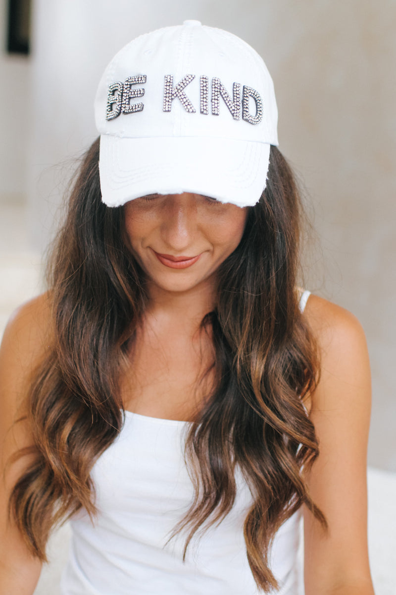 Rhinestone Be Kind Baseball Hat