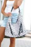 One Handle All Stone Angled Zipper Hobo Bag