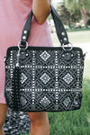 Mirrored Square Rhinestone Design Purse