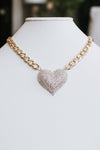 Heart Pendant Thick Chain Necklace