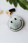 Rhinestone Smiley Face Keychain