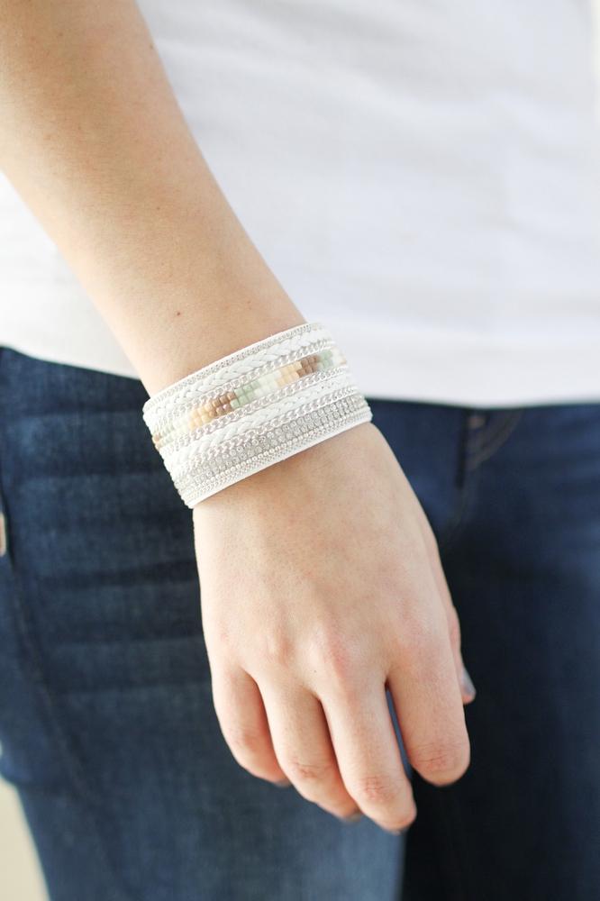 Thick Braid & Square Stone Bracelet-Glitz & Ears Boutique