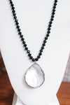 Long Crystal Mother of Pearl Necklace