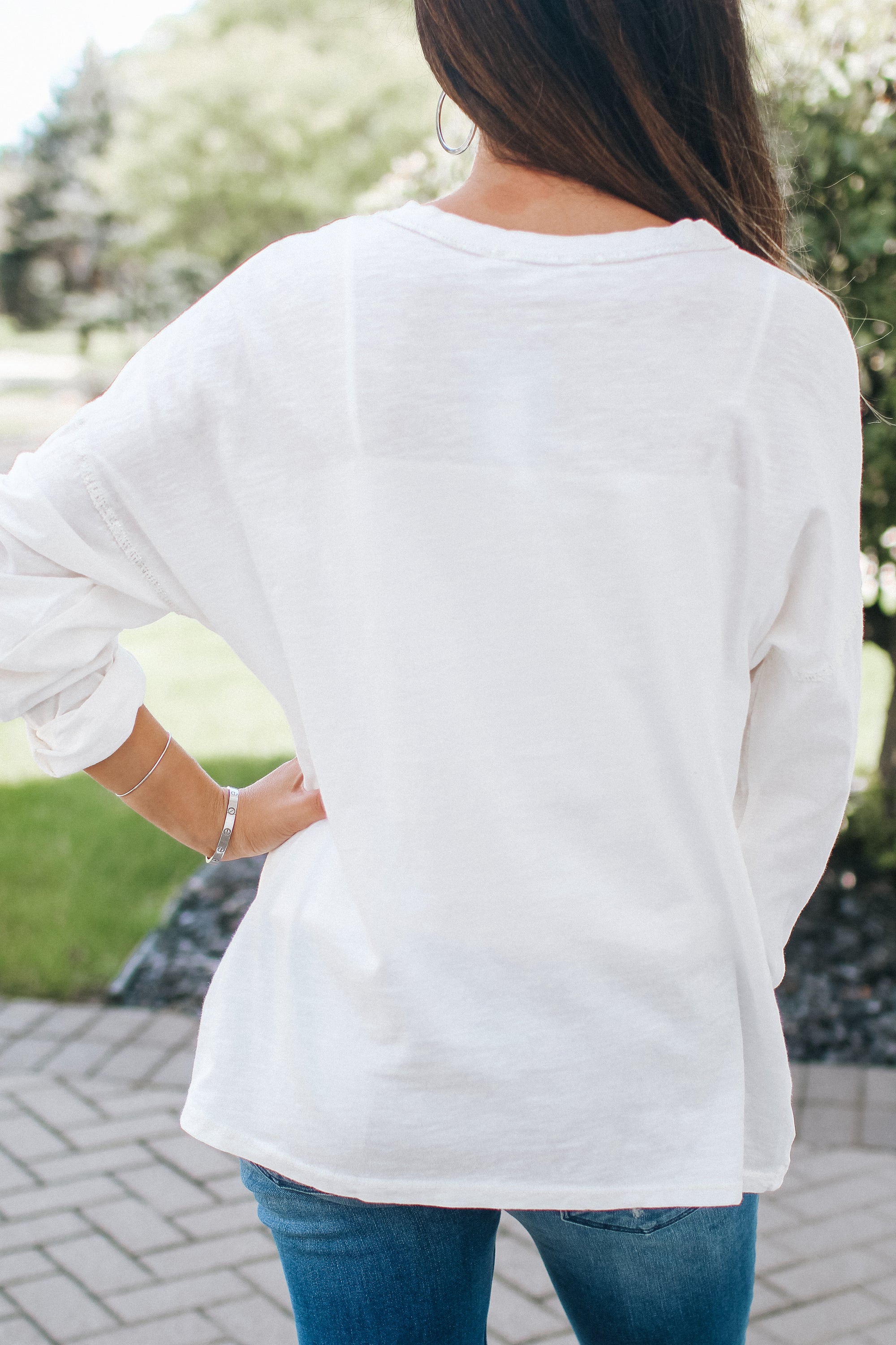 Suede Top with Metallic Star & Rolled Sleeves