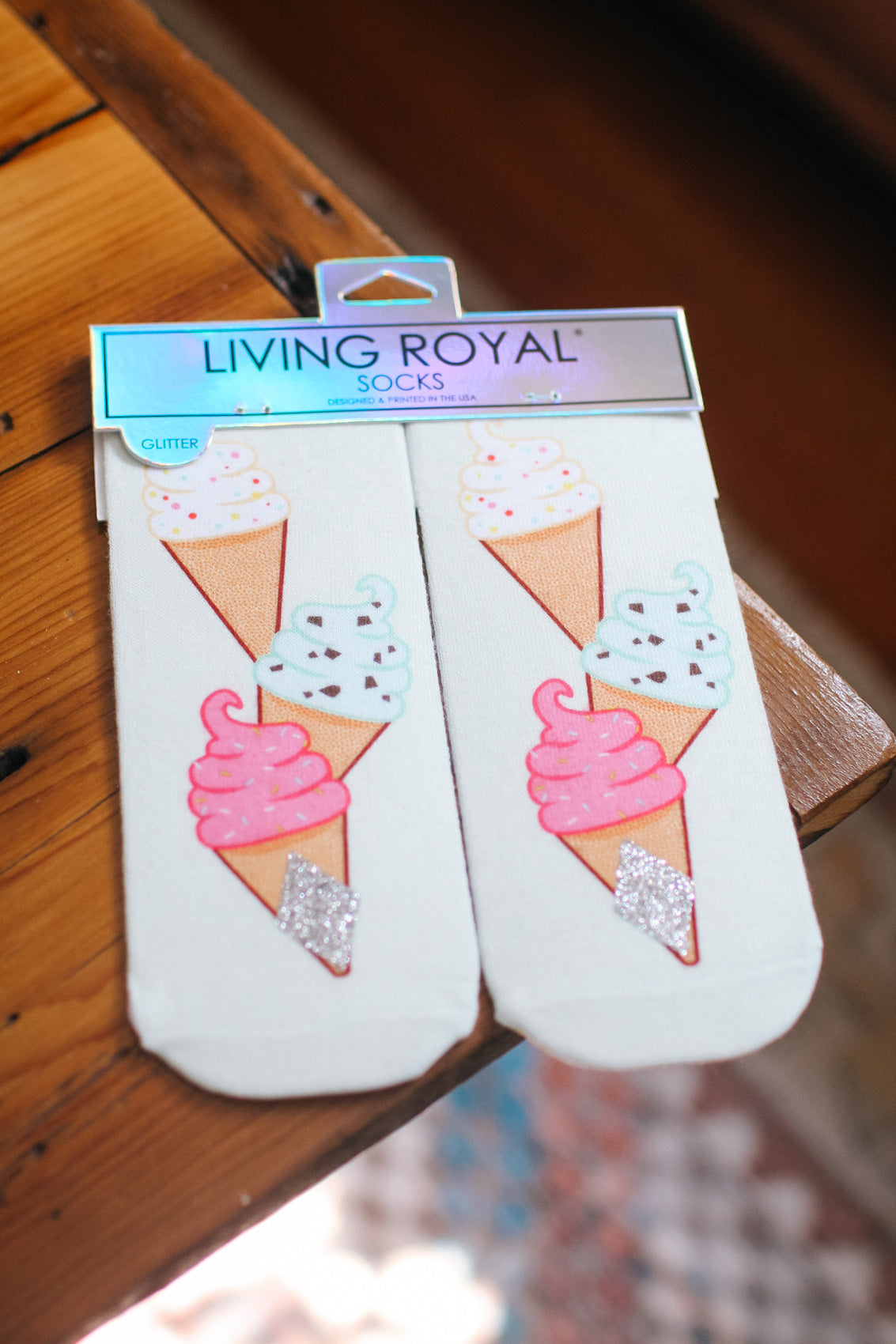 Three Ice Cream Cone Ankle Socks (SALE)