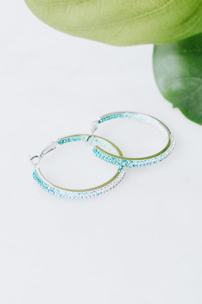 Medium Fade Rhinestone Hoops