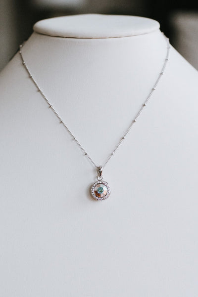 Rhinestone Circle w/ Halo Necklace