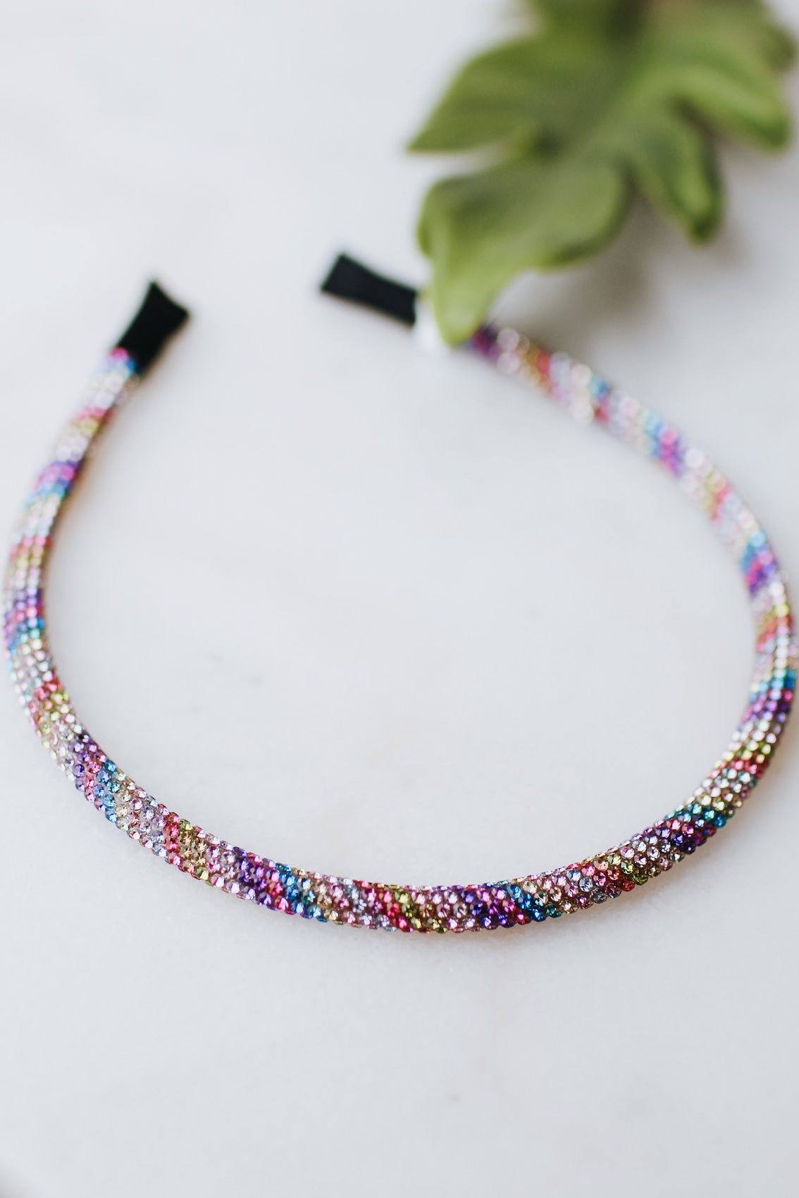 All Rhinestone Fabric End Headband