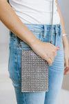 All Rhinestone Front & Strap Cell Phone Purse