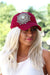 Distressed Rhinestone Flower Baseball Hat - Glitz & Ears